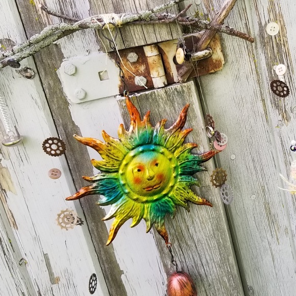 Sun Windchime Garden Wall ArT Hanging - Picture 2 of 4